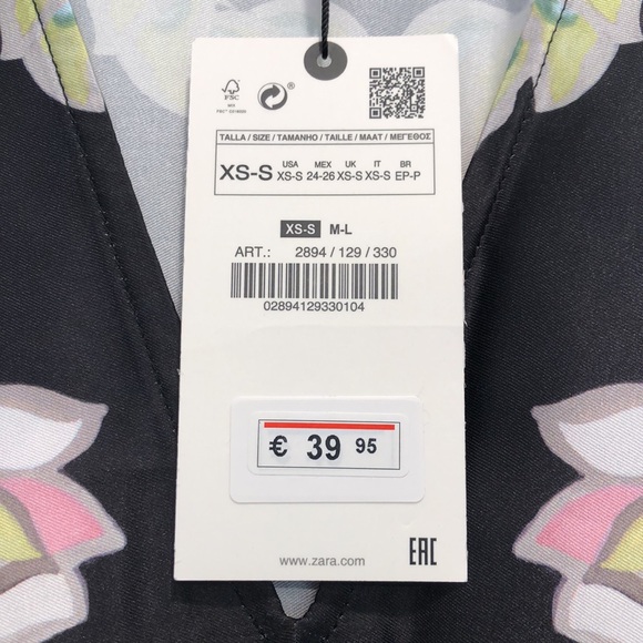 Zara Printed Kaftan Dress NWT - Picture 5 of 9